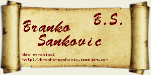 Branko Sanković vizit kartica